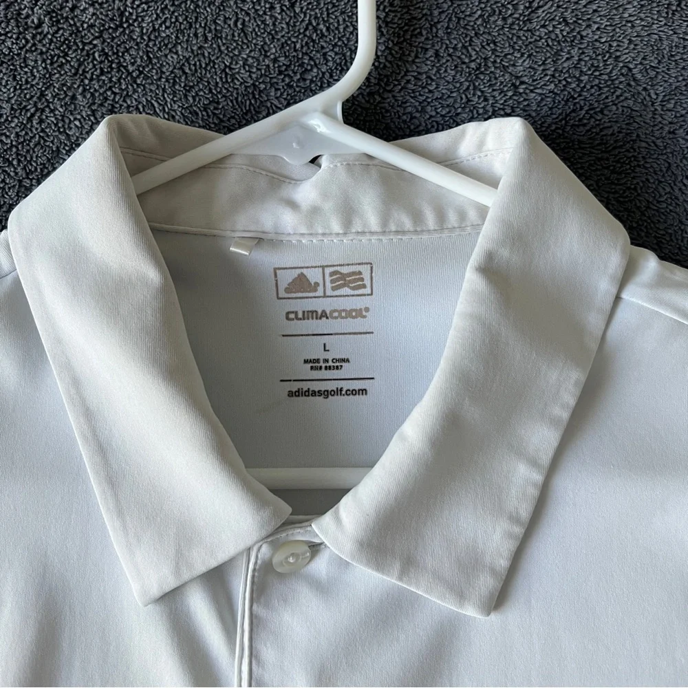 🔥adidas White and Blue Polo with Purple Accents